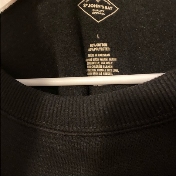 NWT St. John’s Bay - Black Button Detail Sweatshirt - L - Picture 3 of 5